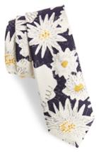 Men's Burberry Floral Silk Skinny Tie, Size - Blue