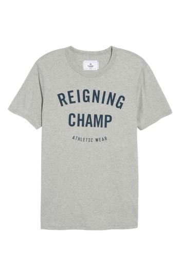 Men's Reigning Champ 'gym Logo' Graphic T-shirt, Size - Grey