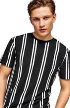 Men's Topman Stripe Pique T-shirt - Black