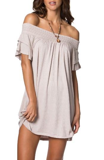 Women's O'neill Augustina Off The Shoulder Dress - Grey