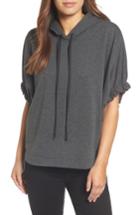 Women's Bobeau Gathered Sleeve Hoodie - Grey