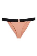 Women's Topshop Button Cutout Bikini Bottoms Us (fits Like 0) - Black