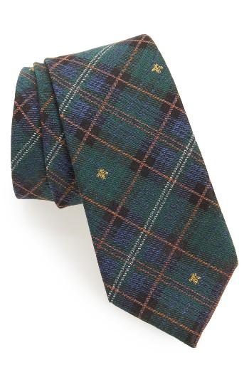 Men's Gucci Kilt Bee Plaid Jacquard Tie, Size - Green