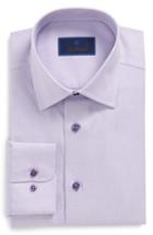 Men's David Donahue Regular Fit Solid Dress Shirt .5 - 34/35 - Purple