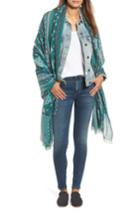 Women's Caslon Stitch Craft Wrap, Size - Blue/green