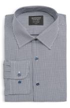 Men's Nordstrom Men's Shop Tech-smart Classic Fit Stretch Check Dress Shirt .5 - 32/33 - Blue
