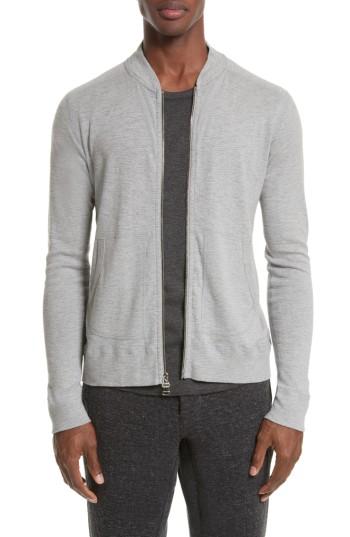 Men's Wings + Horns Slub Ribbed Bomber Jacket - Grey
