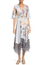 Women's Tracy Reese Silk Mixed Media Midi Dress