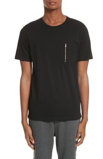 Men's The Kooples Zip Pocket T-shirt - Black