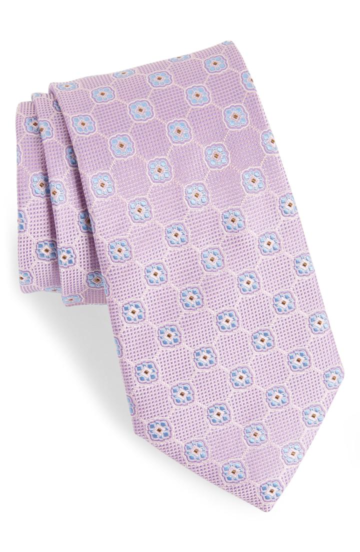 Men's Eton Geometric Medallion Silk Tie