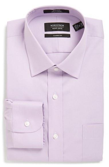 Men's Nordstrom Men's Shop Classic Fit Non-iron Solid Dress Shirt .5 33 - Purple