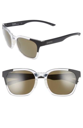 Women's Smith Founder 56mm Chromapop Polarized Sunglasses - Crystal/ Black Block