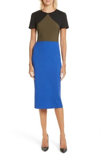Women's Diane Von Furstenberg Colorblock Tailored Midi Dress - Blue