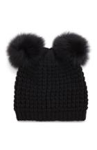 Women's Kyi Kyi Genuine Fox Fur Pompoms Hat -