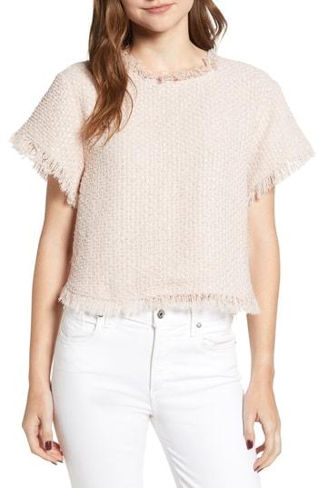 Women's Cupcakes And Cashmere Justeen Tweed Blouse, Size - Pink