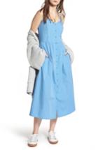 Women's Treasure & Bond Button Front Midi Dress, Size - Blue