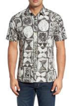 Men's Kahala Poi Pounder Trim Fit Print Sport Shirt - Black