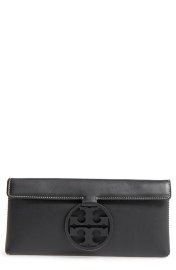 Tory Burch Miller Leather Clutch - Black