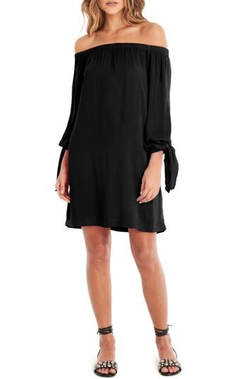 Women's Michael Stars Tie Cuff Off The Shoulder Dress - Black