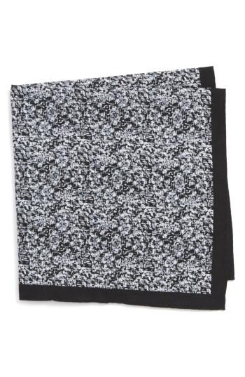 Men's Nordstrom Men's Shop Panso Print Cotton Pocket Square, Size - Black