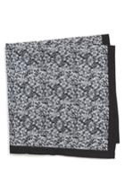 Men's Nordstrom Men's Shop Panso Print Cotton Pocket Square, Size - Black