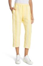 Women's Paradised Stripe Cotton Beach Pants - Yellow