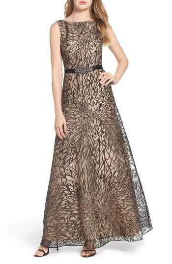 Women's Ellen Tracy Burnout Organza Gown