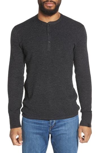 Men's Rag & Bone Gregory Slim Fit Merino Henley Sweater - Grey