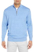 Men's Peter Millar Regular Fit Half Zip Wool & Linen Pullover - Blue/green