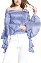 Women's Bishop + Young Gigi Ruffle Sleeve Off The Shoulder Top - Blue