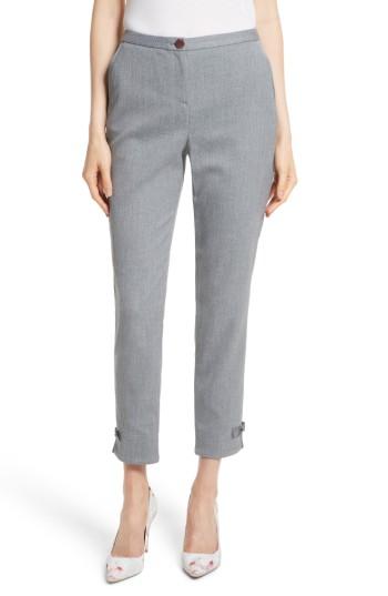 Women's Ted Baker London Nadaet Bow Detail Textured Ankle Trousers
