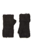 Women's Treasure & Bond Eyelash Fingerless Gloves, Size - Black