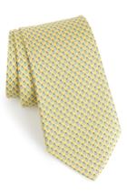 Men's Salvatore Ferragamo Flo Print Silk Tie, Size - Yellow
