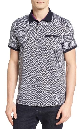 Men's Ted Baker London Morrow Jacquard Polo (s) - Blue