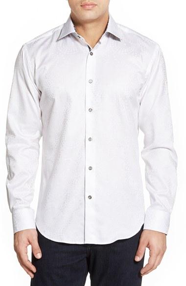 Men's Bugatchi Classic Fit Sport Shirt, Size - White