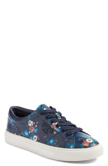 Women's Tory Burch Amalia Floral Print Sneaker M - Blue