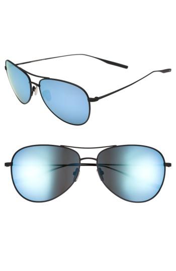 Men's Salt Mckean 59mm Aviator Sunglasses - Black Sand / Mirror Blue