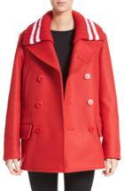 Women's Givenchy Knit Collar Peacoat Us / 36 Fr - Red