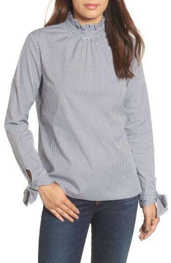 Women's Halogen Tie Sleeve Poplin Shirt, Size - White