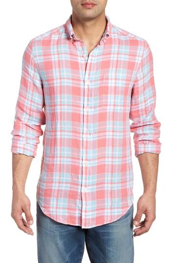 Men's Vineyard Vines Atlantis Club Classic Fit Plaid Sport Shirt - Pink