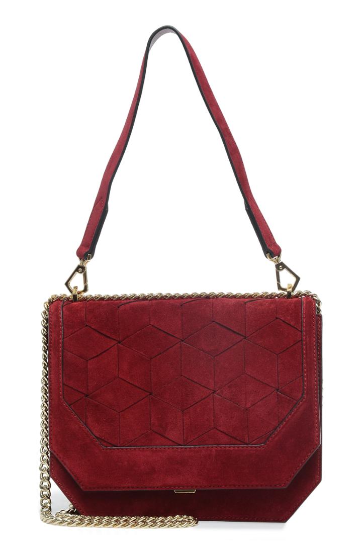 Welden Supine Suede Shoulder Bag - Red