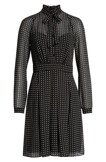 Women's Anne Klein Georgette Tie Neck A-line Dress