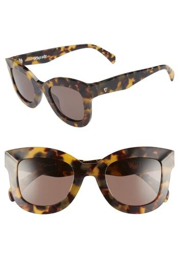 Women's Valley Belgrade 48mm Cat Eye Sunglasses - Yellow Grey Tortoise/ Brown