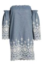 Women's Kas New York Off The Shoulder Chambray Dress