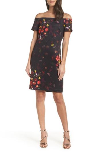 Women's Sam Edelman Floral Off The Shoulder Dress - Black