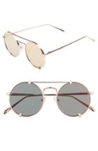 Women's Bonnie Clide Pico 51mm Round Browbar Sunglasses - Palace Gold