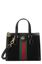 Gucci Small Ophidia House Web Suede Satchel - Black