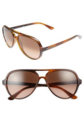 Women's Ray-ban 59mm Resin Aviator Sunglasses - Black/ Azure Shadow
