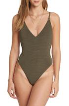Women's Billabong No Hurry One-piece Swimsuit - Green