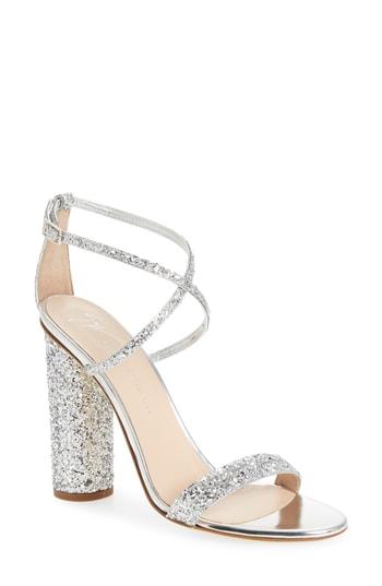 Women's Giuseppe Zanotti Glitter Heel Sandal M - Metallic